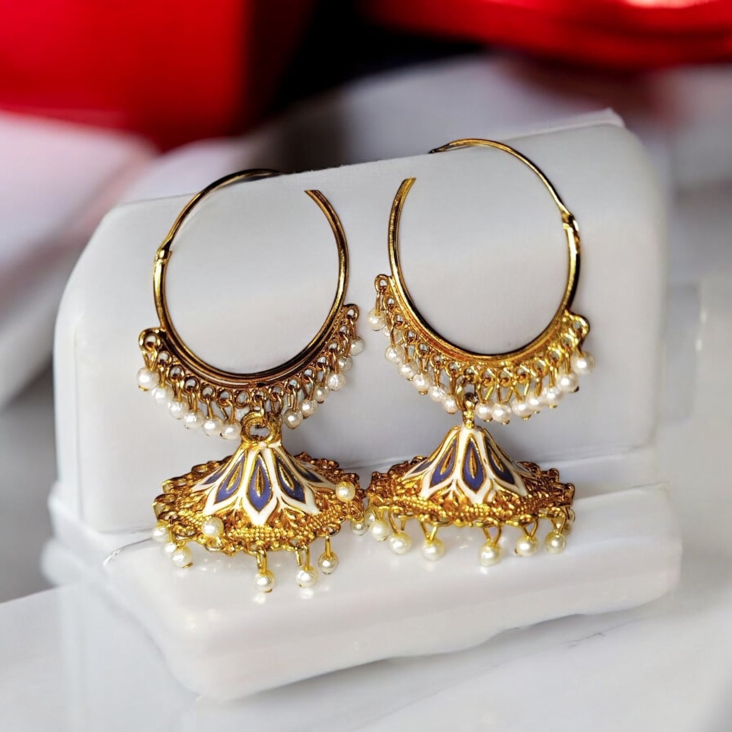 Royale Jhumka- Indigo