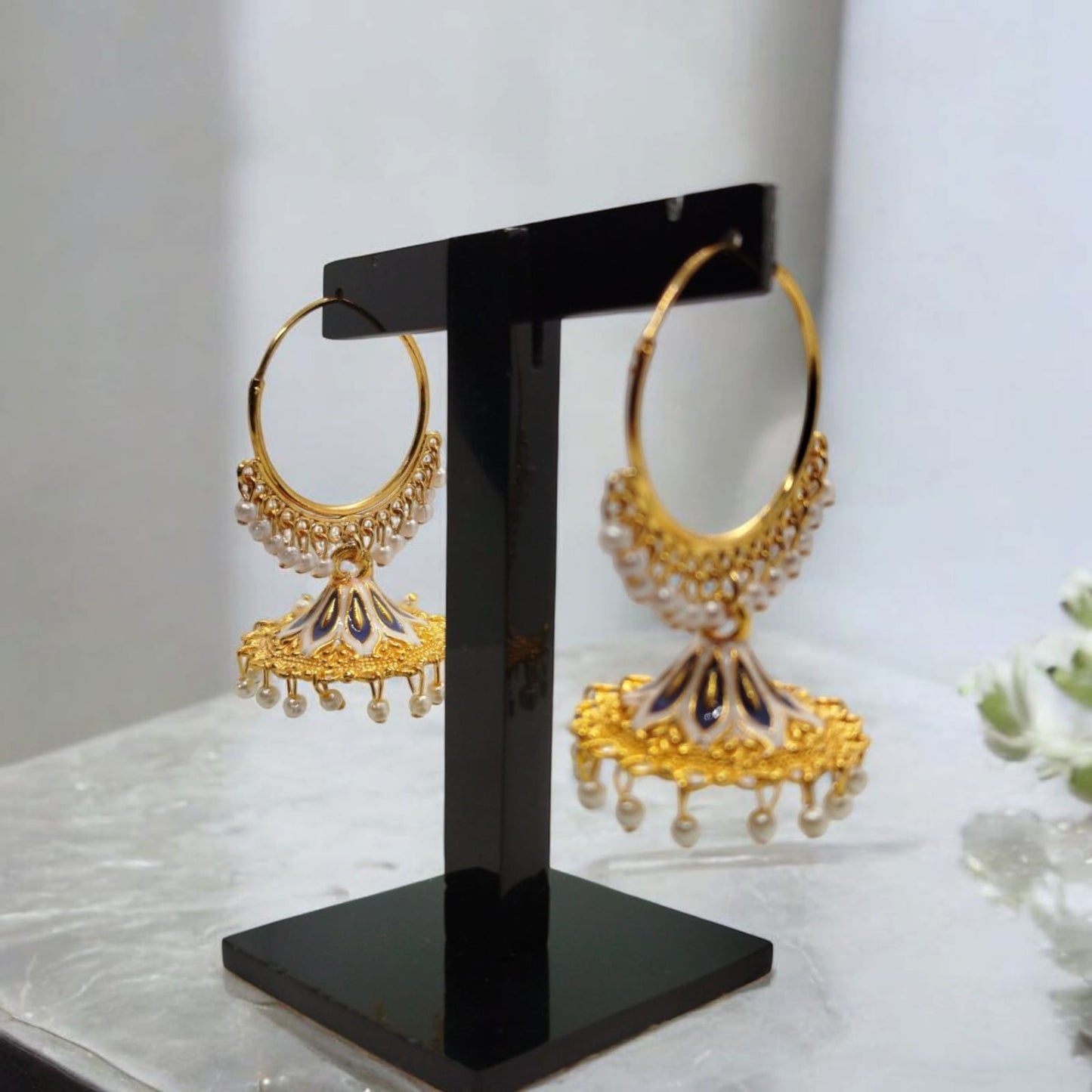 Royale Jhumka- Indigo