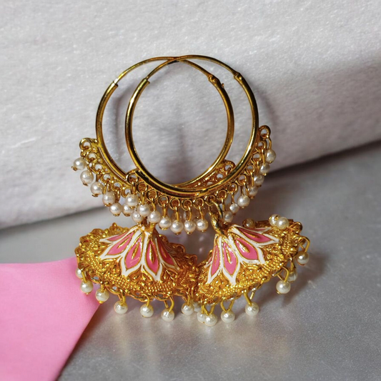 Royale Jhumka- Pink