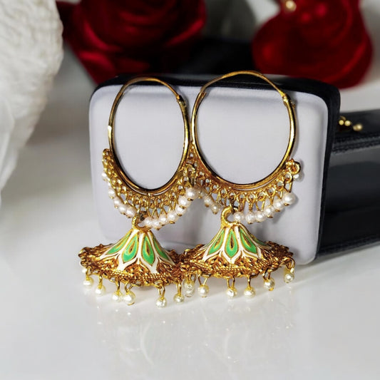 Royale Jhumka- Green